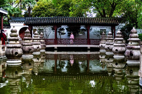 Koi pond - there was some huge Koi in this pond!
