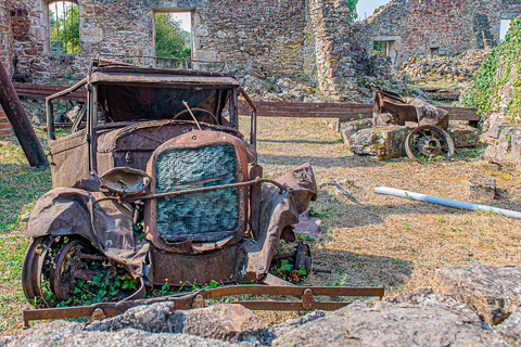 A car in the Desourteaux garage in Oradour-sur-Glane